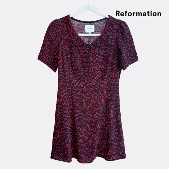 Reformation Neta Dress – French Kiss – Size 2 – NWT – Short Sleeve Mini Dress - Picture 6 of 7
